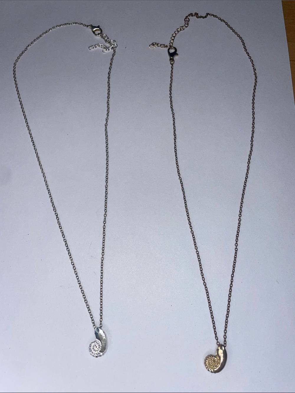 Delicate Gold and Silver Shell Pendant Necklace - Women Jewelry